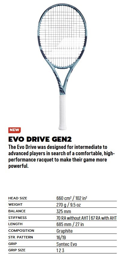 BABOLAT EVO DRIVE – BLAUW - 2nd gen. (Testracket) - Afbeelding 7