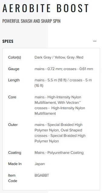 YONEX AEROBITE BOOST - GEEL/ZWART - SET 10M - Afbeelding 4