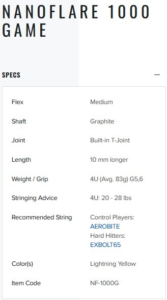 YONEX NANOFLARE 1000 GAME - GEEL/ZWART - Afbeelding 7