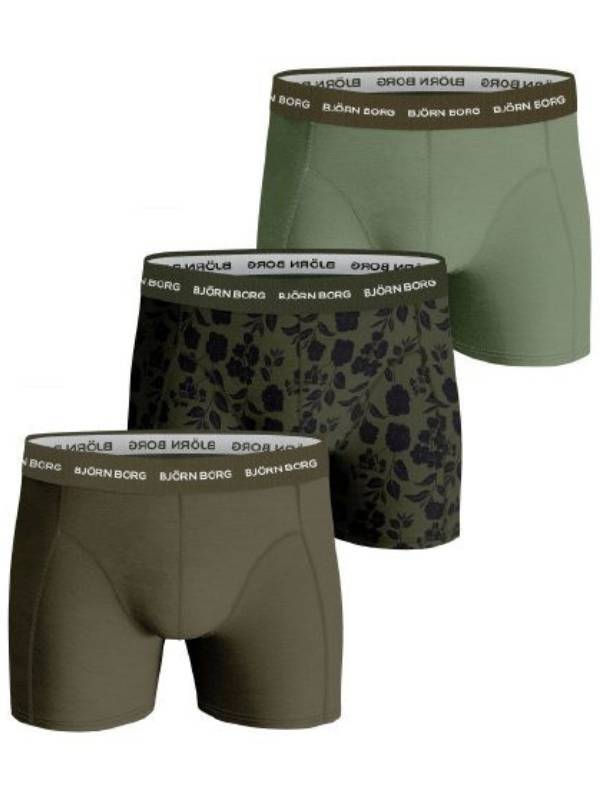 BJÖRN BORG ESSENTIAL BOXER (3 st.) - GROEN
