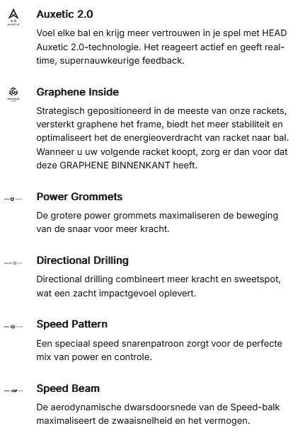 HEAD SPEED MP 2026 - ZWART / WIT - Afbeelding 3