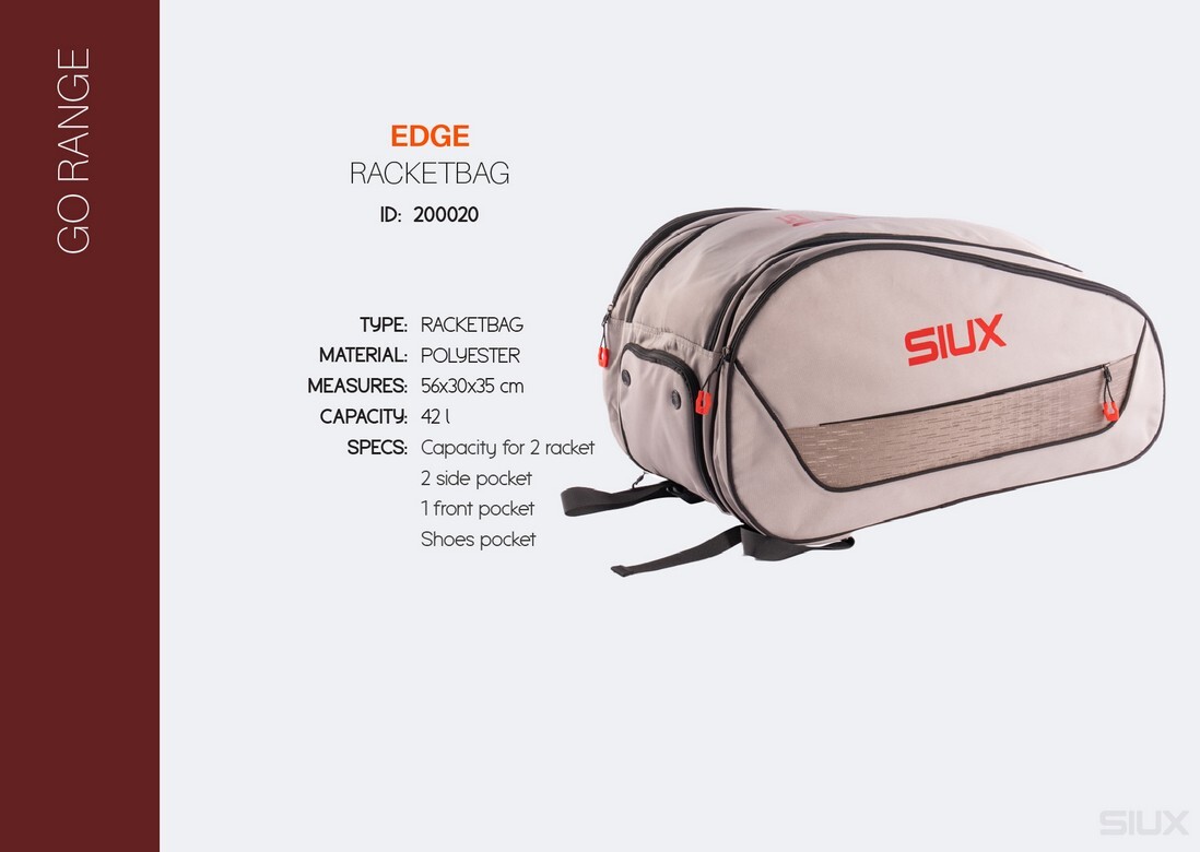 SIUX RACKETBAG EDGE - WIT - Afbeelding 2