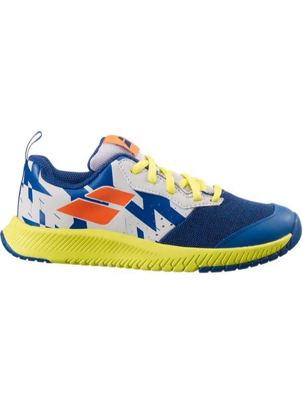 BABOLAT PULSION ALL COURT JR - BLAUW/WIT/GEEL