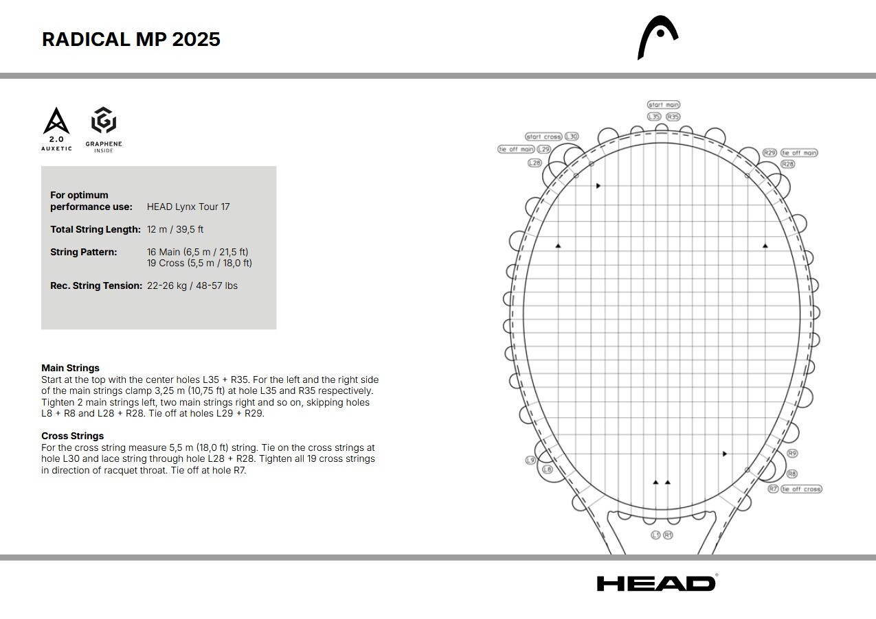 HEAD RADICAL MP 2025 - SOLAR ORANGE (Testracket) - Afbeelding 9