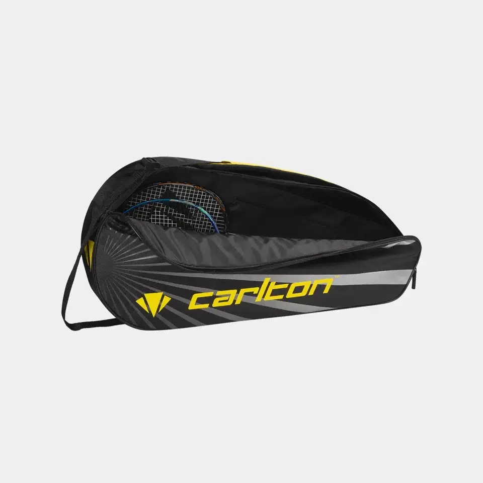 CARLTON TEAM 1-VAKS RACKETBAG - ZWART/GRIJS/GEEL - Afbeelding 2
