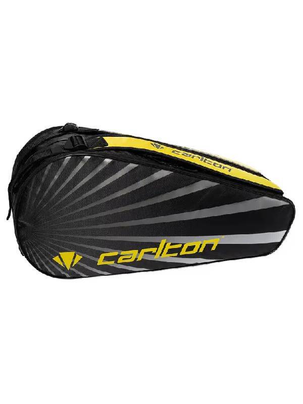 CARLTON TEAM 2-VAKS RACKETBAG - ZWART/GRIJS/GEEL