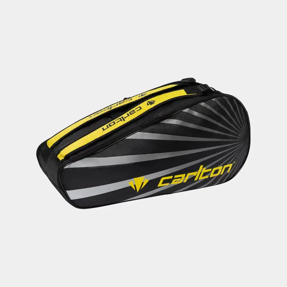 CARLTON TEAM 2-VAKS RACKETBAG - ZWART/GRIJS/GEEL - Afbeelding 3
