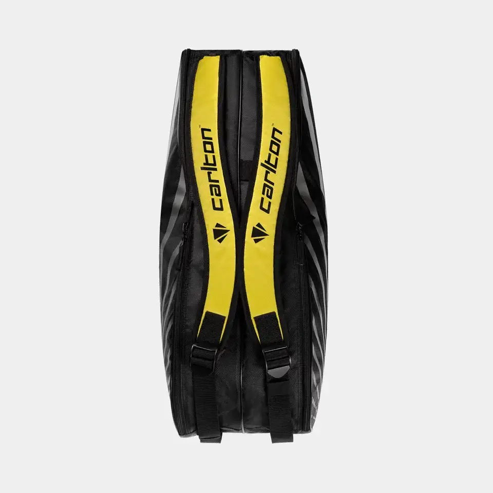 CARLTON TEAM 2-VAKS RACKETBAG - ZWART/GRIJS/GEEL - Afbeelding 4