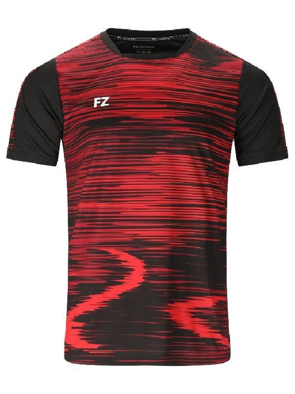 FORZA CL2605 M SS Tee - ZWART/ROOD