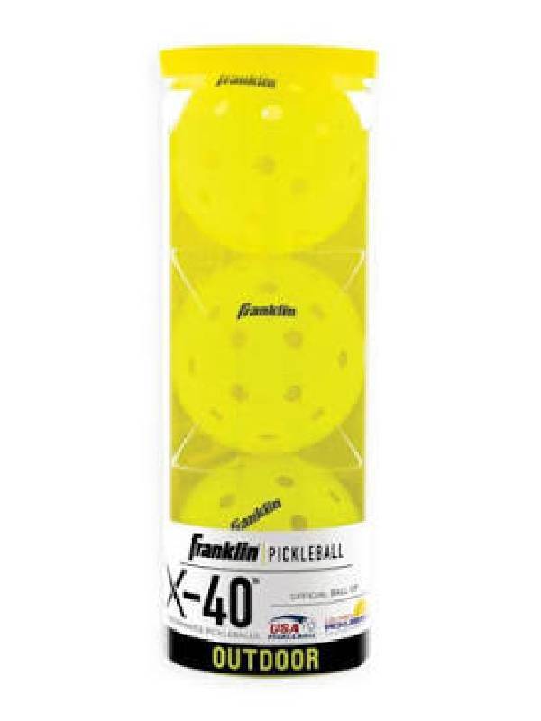 FRANKLIN X-40 PICKLEBALL OUTDOOR BALLS (3) - GEEL