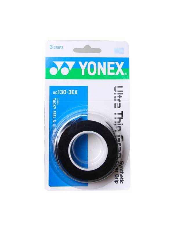 YONEX ULTRA THIN GRAP AC130 - 3 PACK - ZWART | WIT